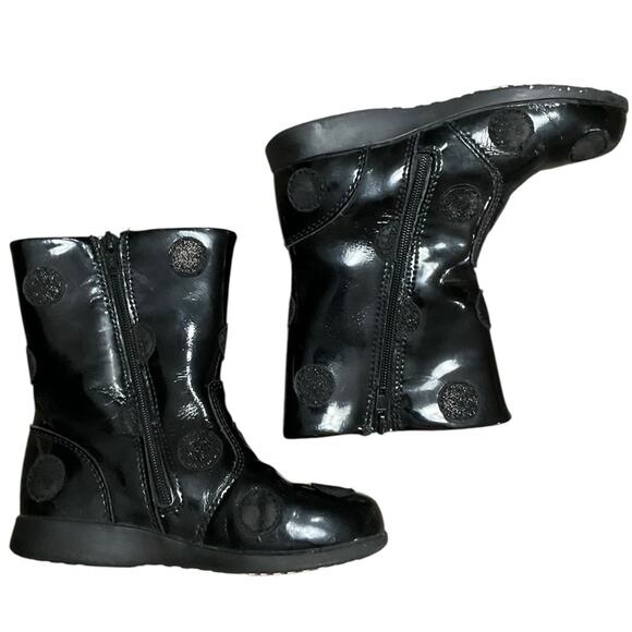 Pediped Girl’s Leather Upper Polka Dot Boots Eur 26 US Size 9-9.5 - Picture 3 of 12